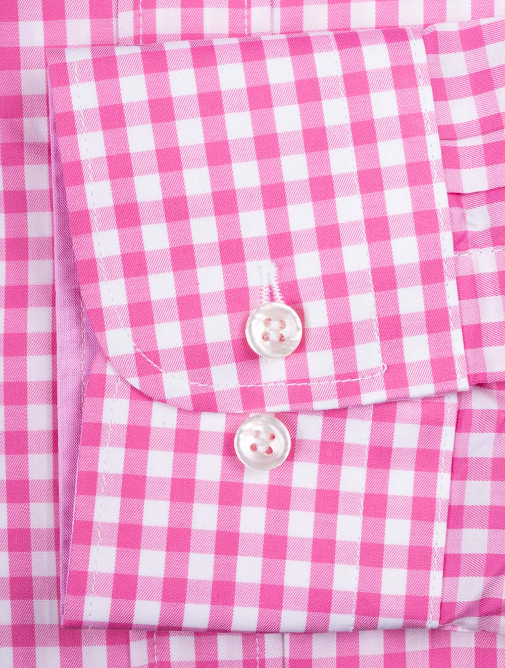 Gingham Cotton Twill Shirt Pink