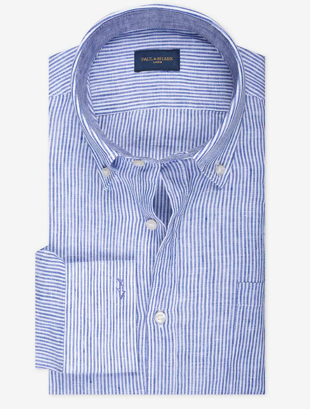 Paul And Shark Line Stripe Shirt Blue MI