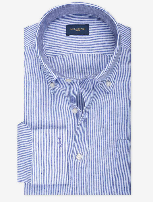 Line Stripe Shirt Blue