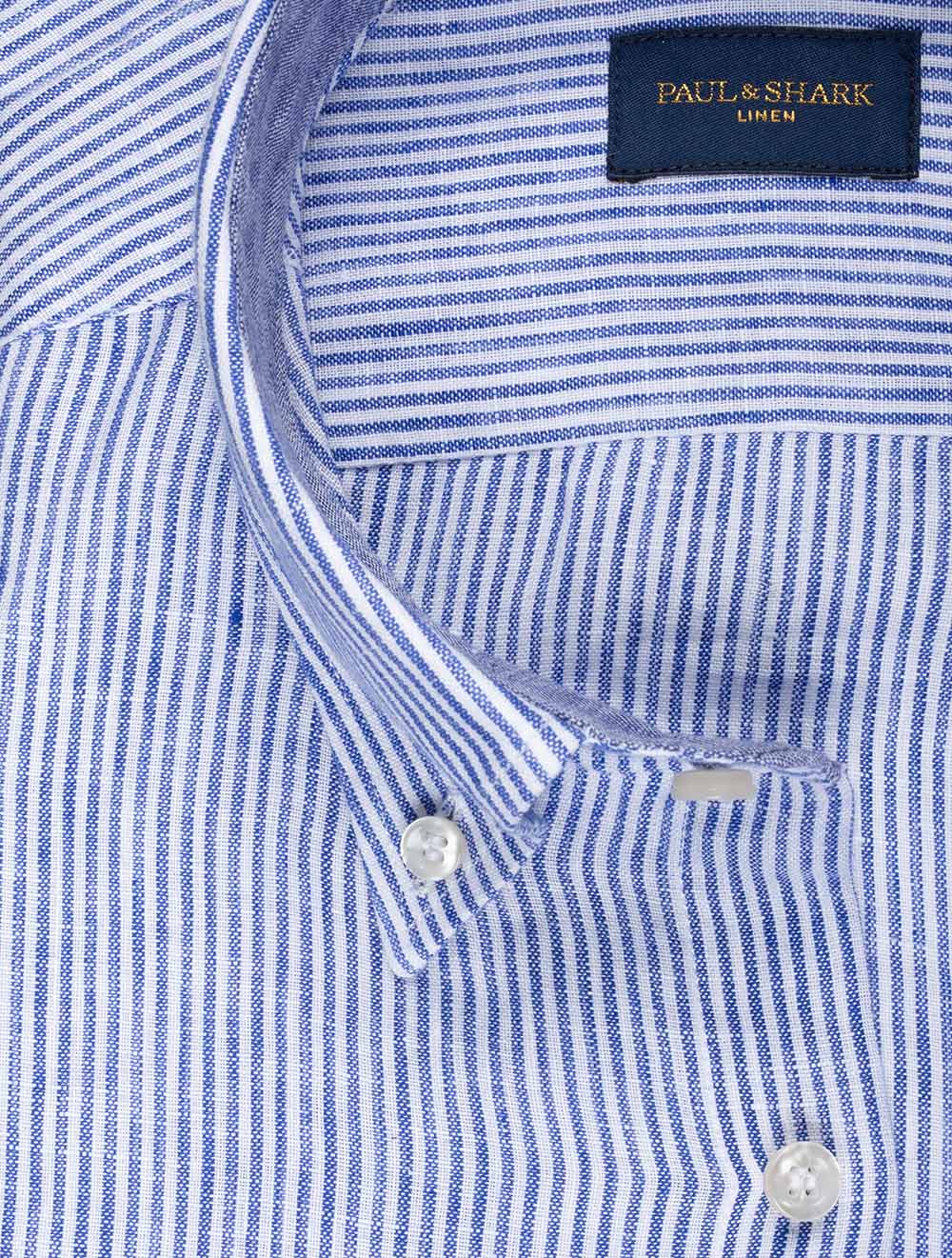 Paul And Shark Line Stripe Shirt Blue AI1