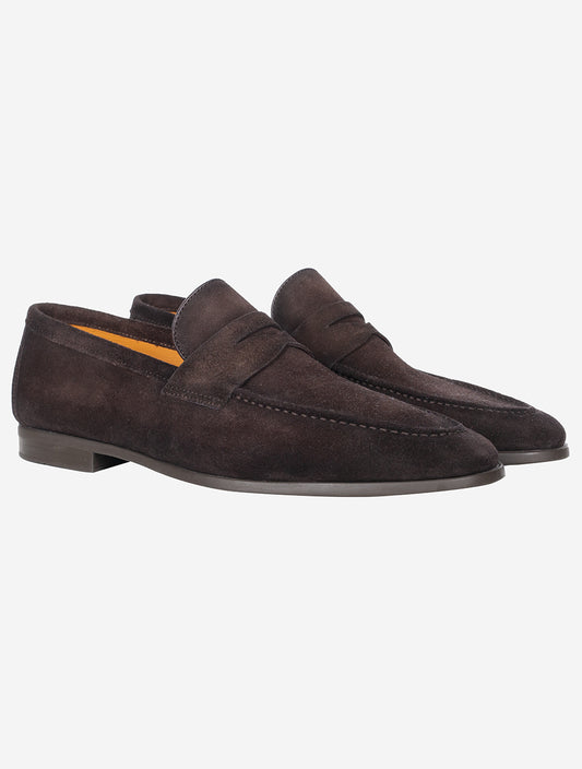 MAGNANNI Penny Loafer Suede Brown