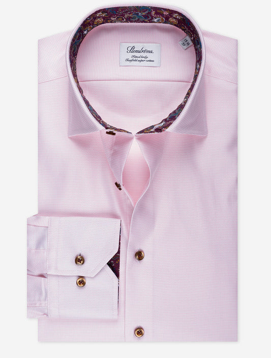 Pattern Inlay Shirt Pink