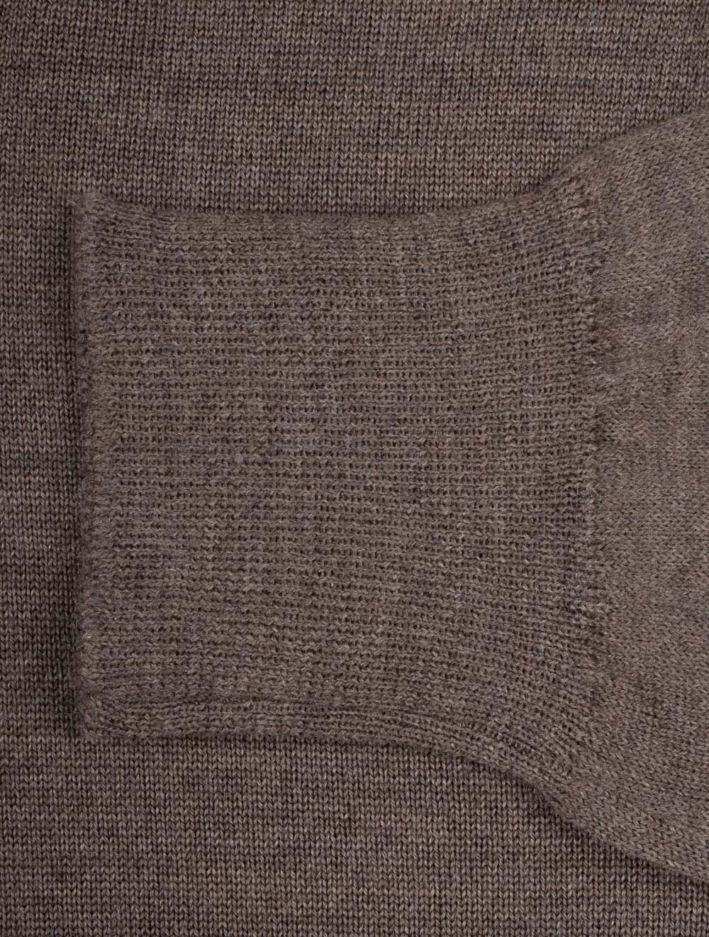 Pull col montant à demi-fermeture éclair marron