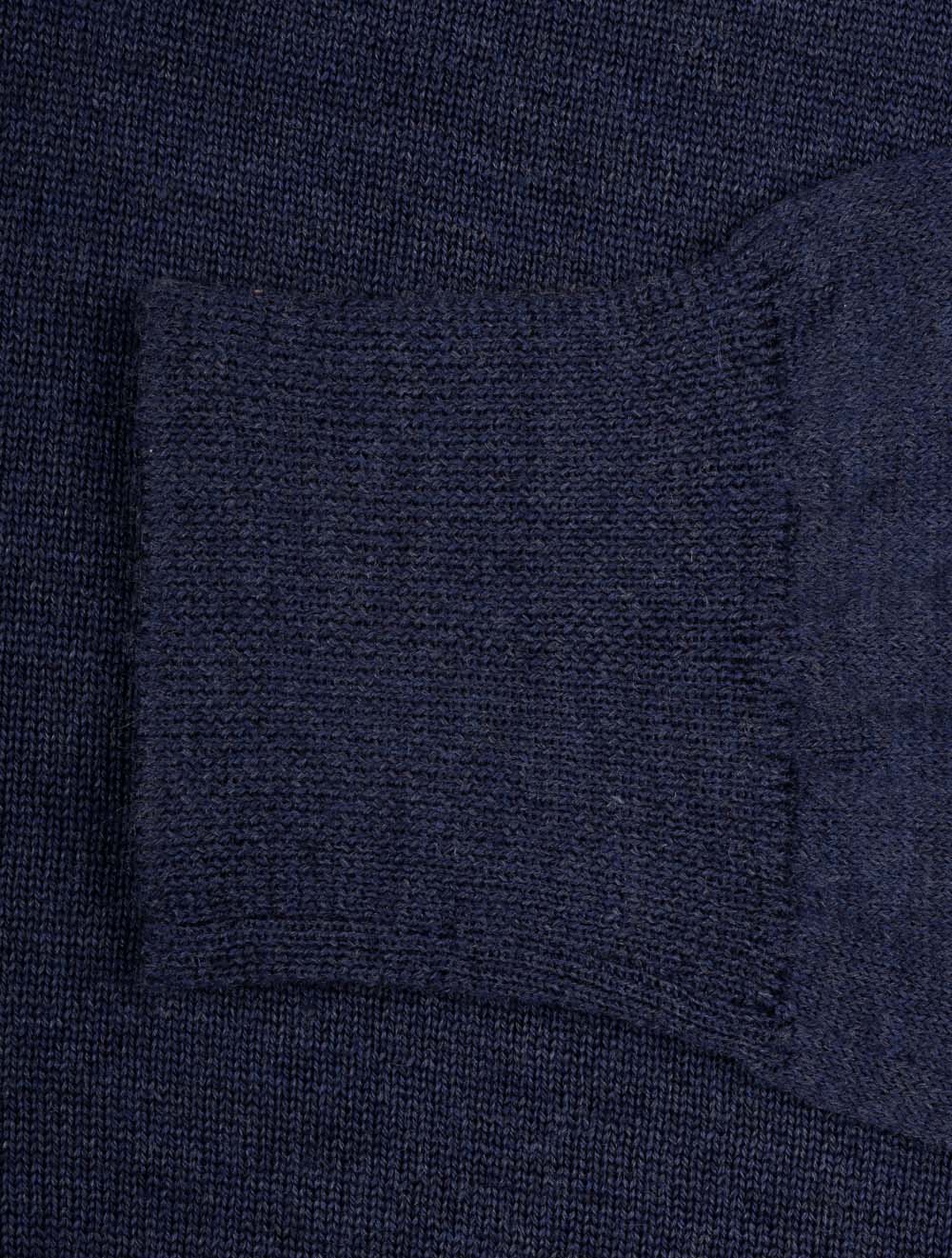 Merino Long Sleeve Polo Blue