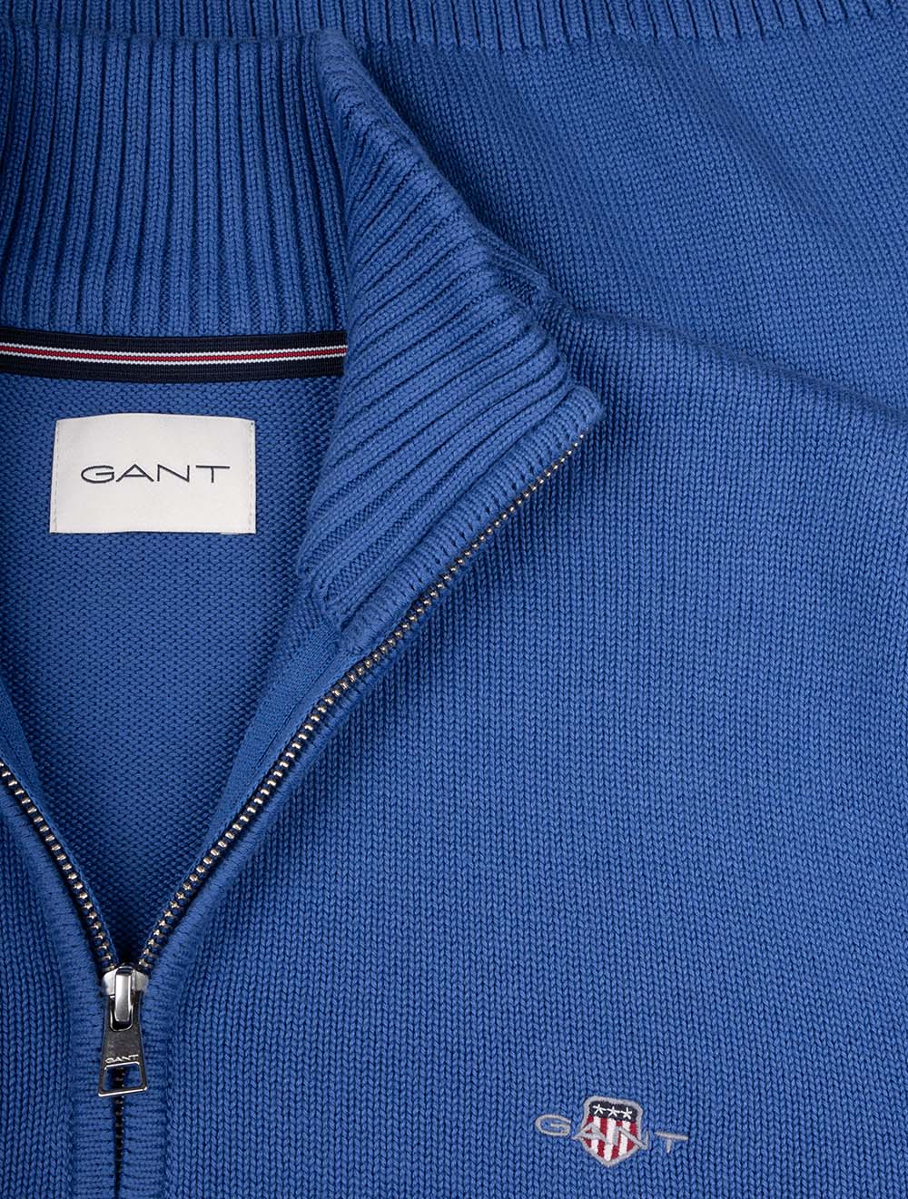 Casual Cotton Half-Zip Sweater Rich Blue