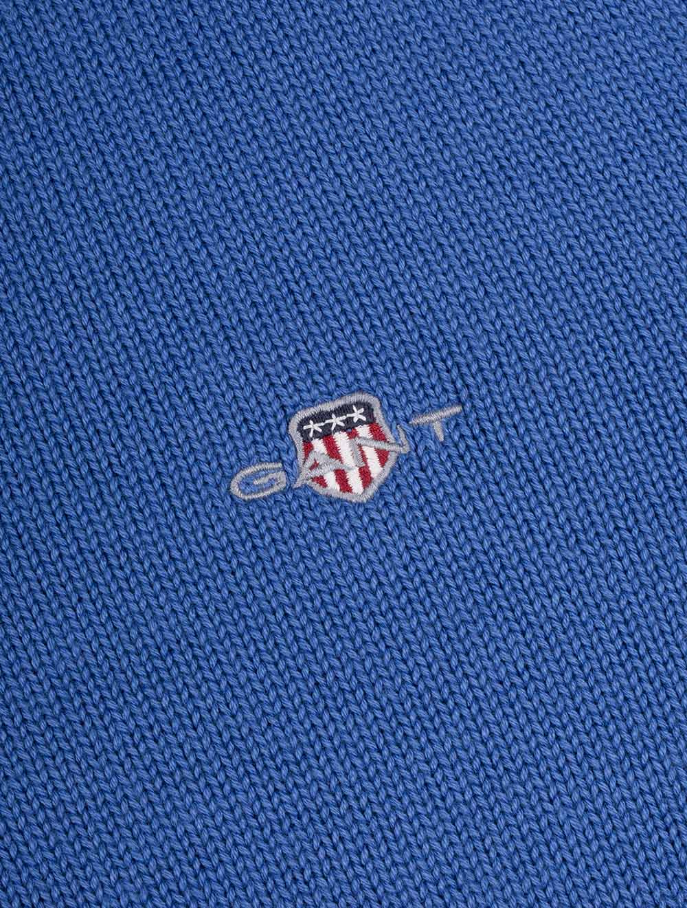 Casual Cotton Half-Zip Sweater Rich Blue