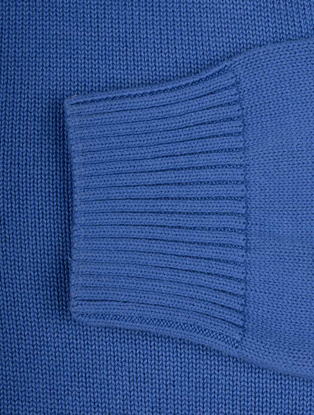 Casual Cotton Half-Zip Sweater Rich Blue