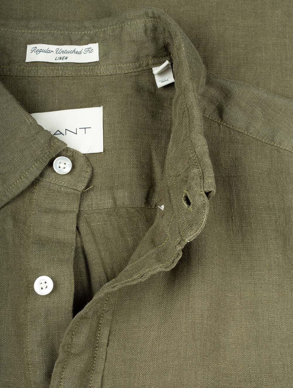Linen Regular Fit Shirt Dry Herb Green