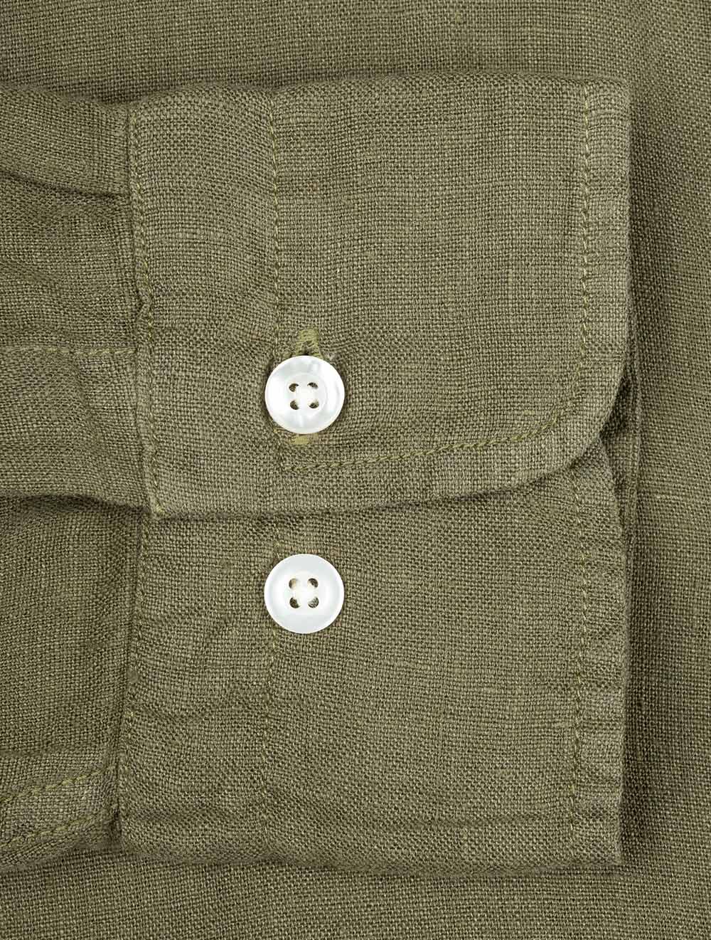Linen Regular Fit Shirt Dry Herb Green