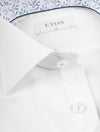 Slim Fit Plain Formal Shirt with Floral Detail White