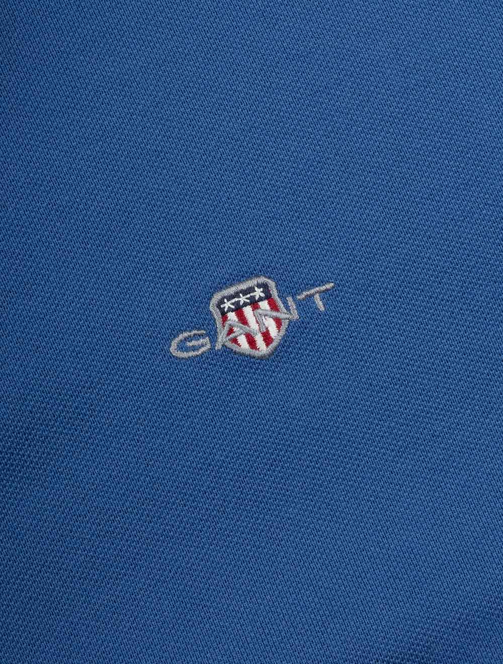 Regular Shield Short Sleeve Piqué Polo Vintage Blue