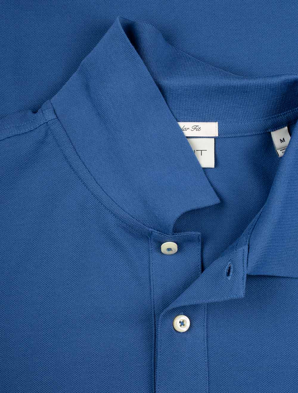 Regular Shield Short Sleeve Piqué Polo Vintage Blue