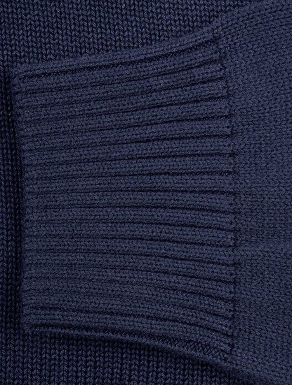 Casual Cotton Half-Zip Sweater Evening Blue