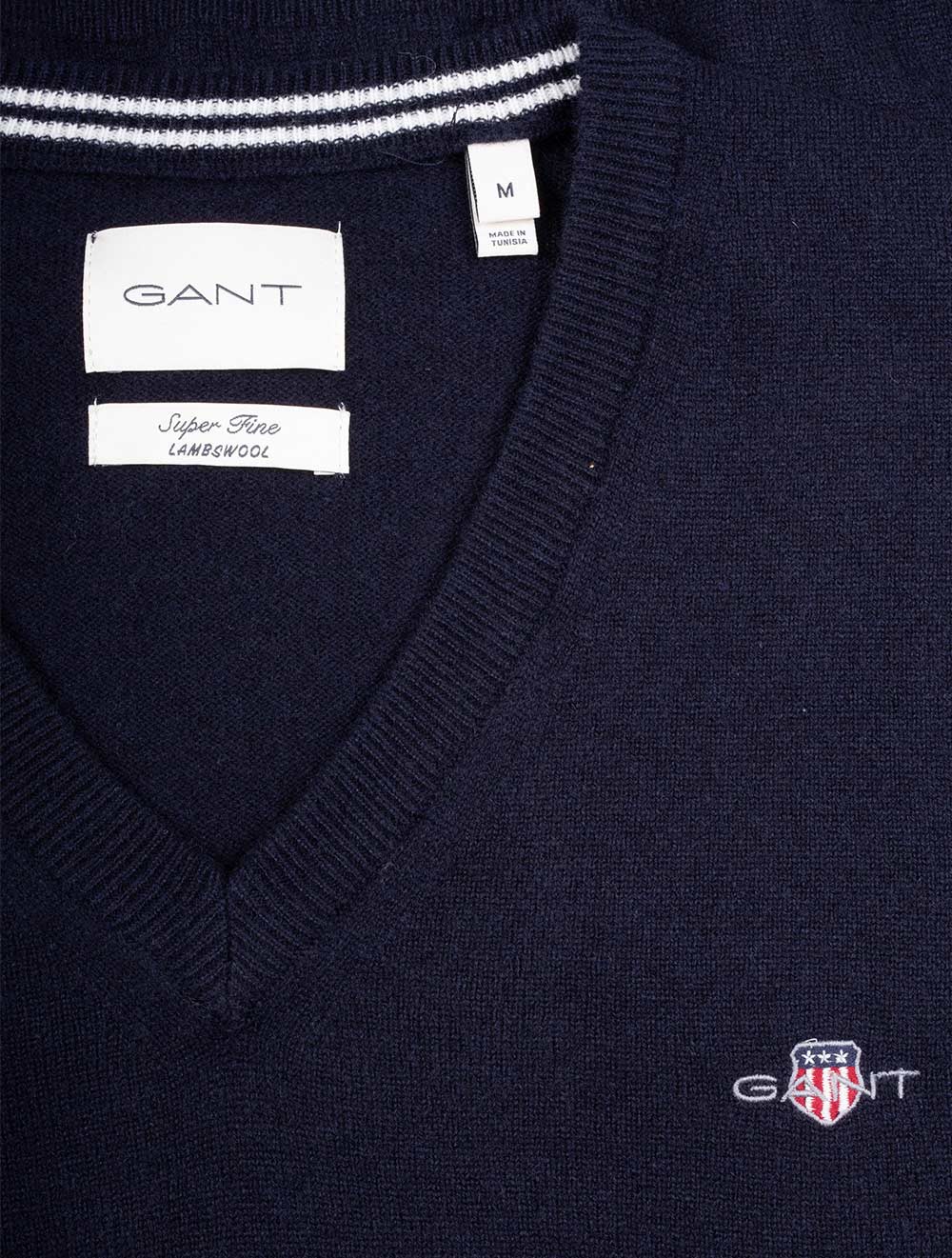 Superfine Lambswool V-Neck Sweater Marine