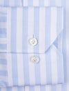 LOUIS COPELAND Linen Mix Barstripe Shirt Blue