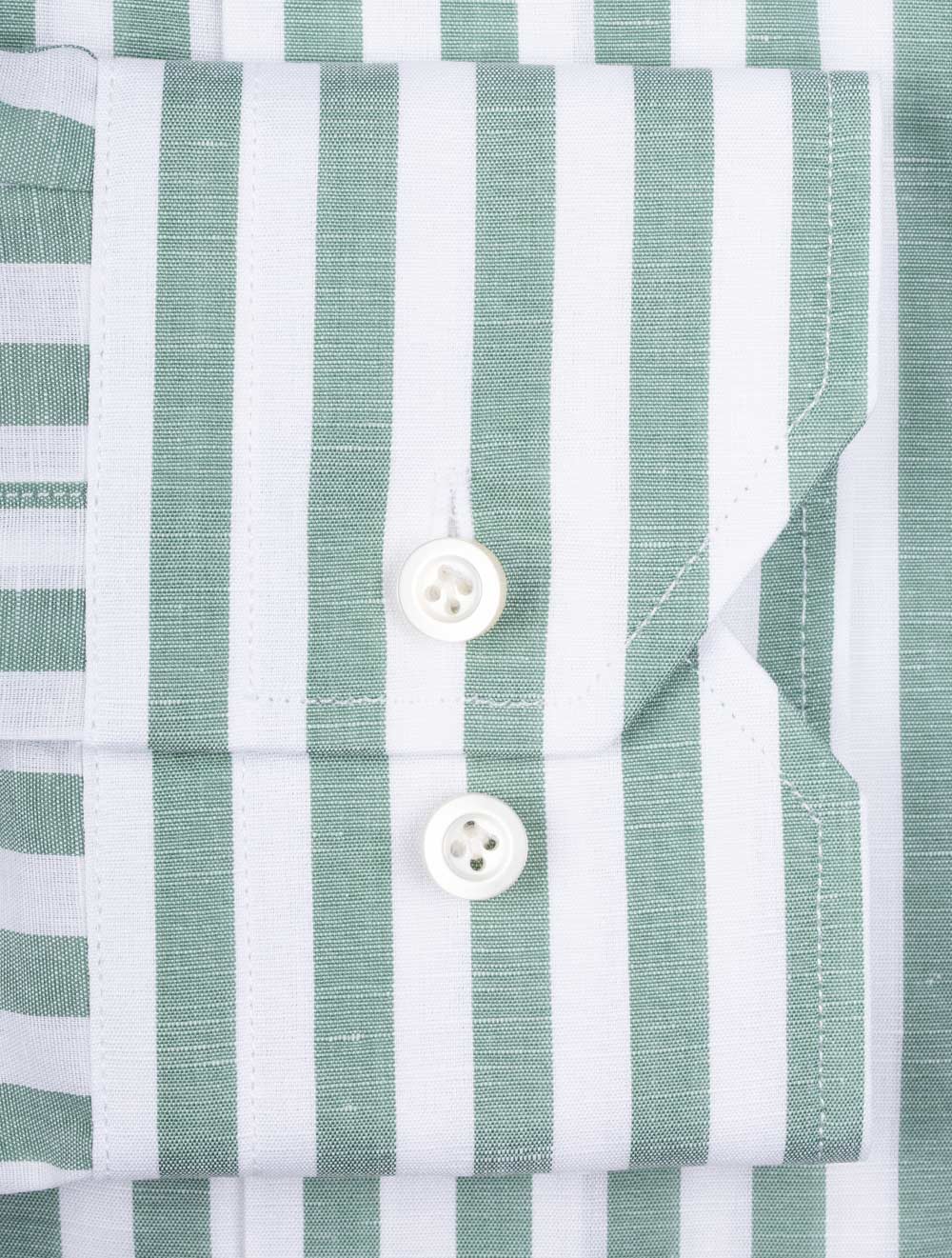 Louis Copeland Linen Mix Barstripe Shirt Green AI3