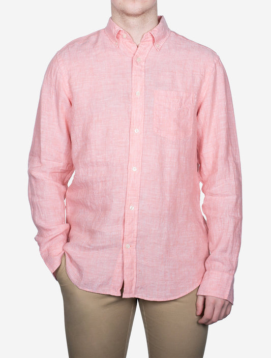 GANT Regular Linen Shirt Peachy Pink