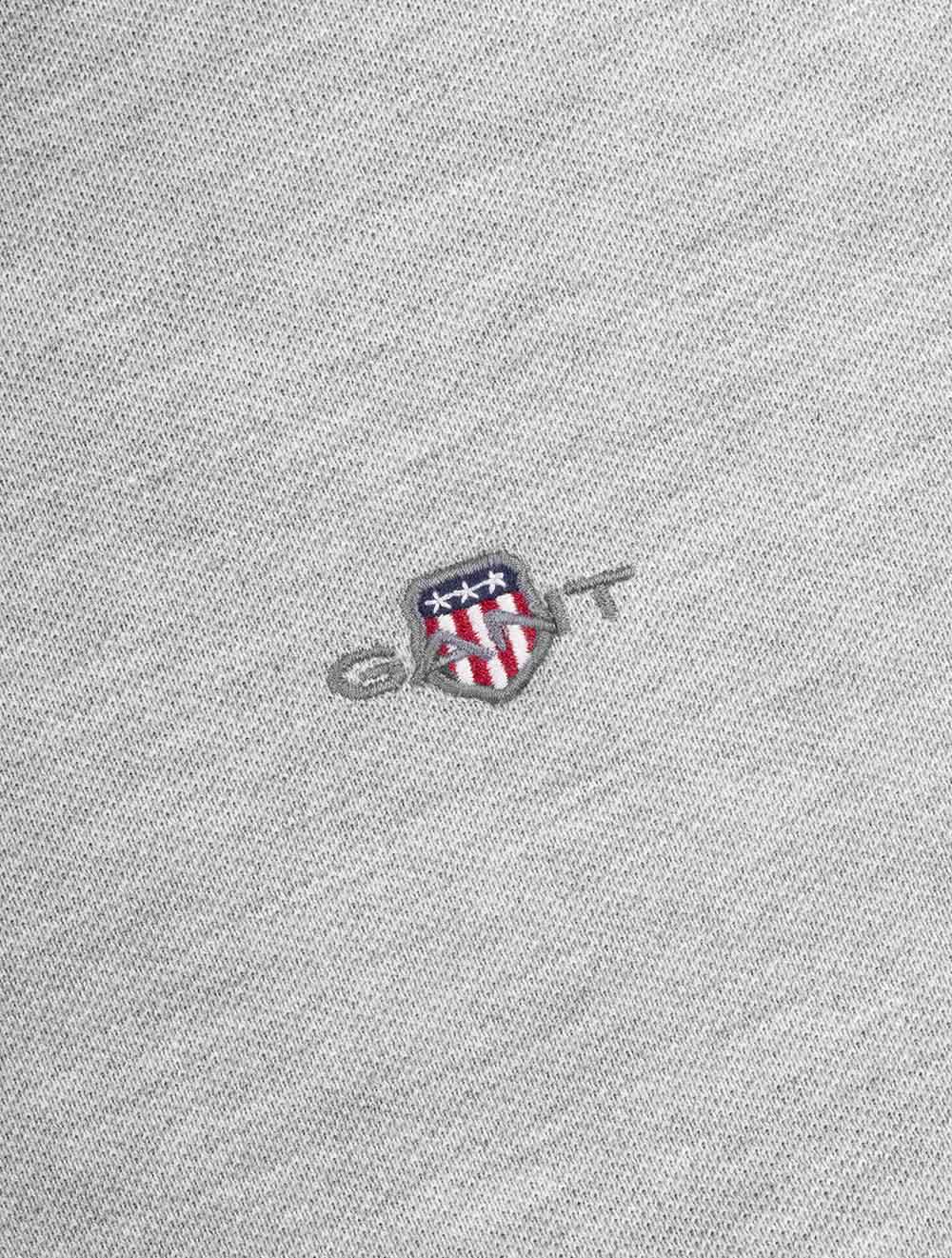 Regular Shield Short Sleeve Piqué Polo Grey Melange
