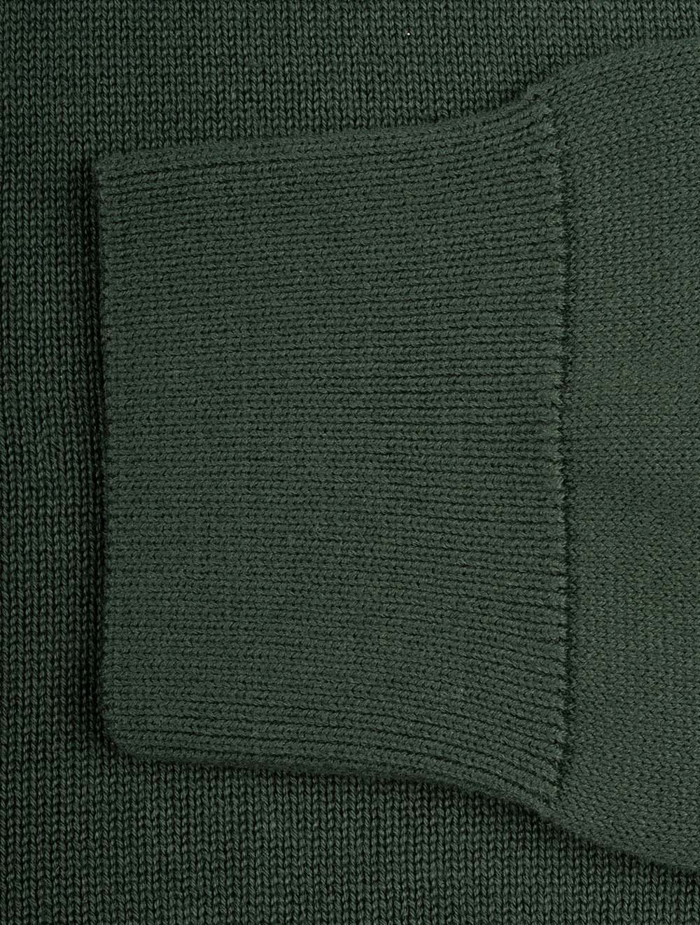 Casual Cotton Zip Cardigan Tartan Green