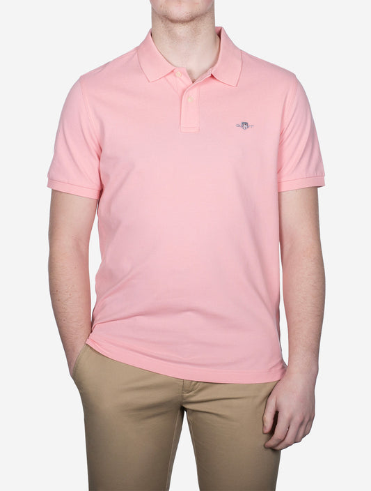 GANT Regular Shield Short Sleeve Pique Polo Bubbelgum Pink