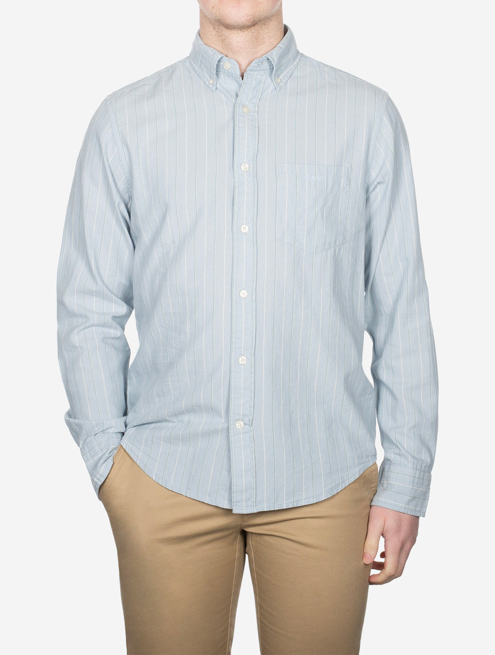 Gant Regular Archive Oxford Stripe Shirt Dove Blue AI1