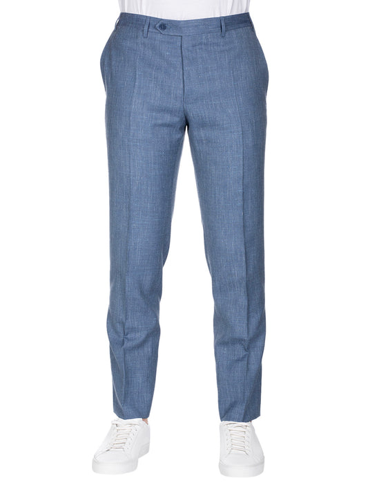 CANALI Wool Silk Linen Trouser Blue