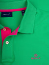 Contrast Collar Pique Short Sleeve Rugger Mid Green
