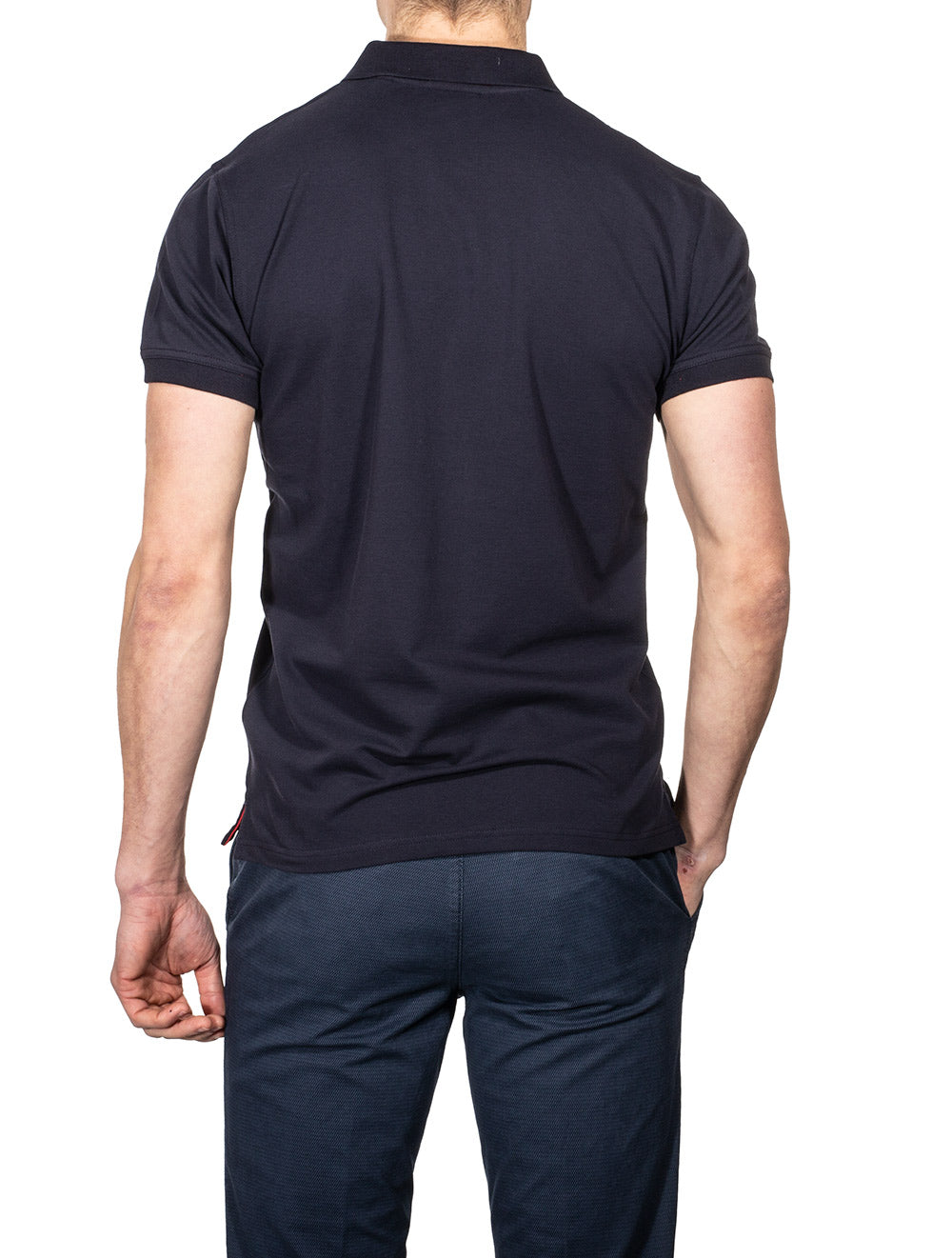 Gant Contrast Collar Piqué Polo Shirt Evening Blue AI2