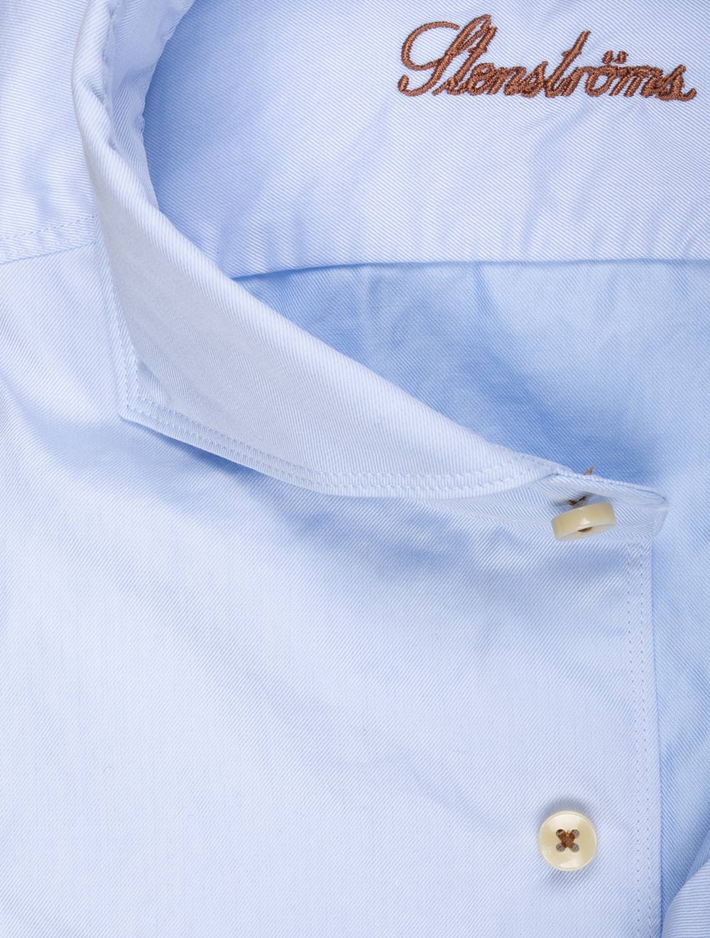 Stenstroms Blue Casual Twill Fitted Body Shirt AI1