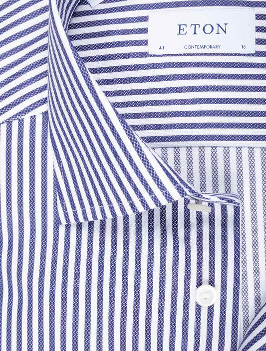 ETON Contemporary Pinstirpe Shirt Blue