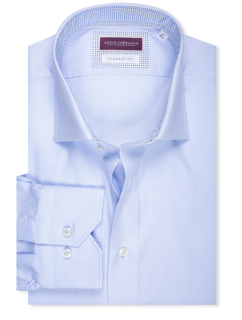 Louis Copeland Classic Fit Pinpoint Shirt Blue MI