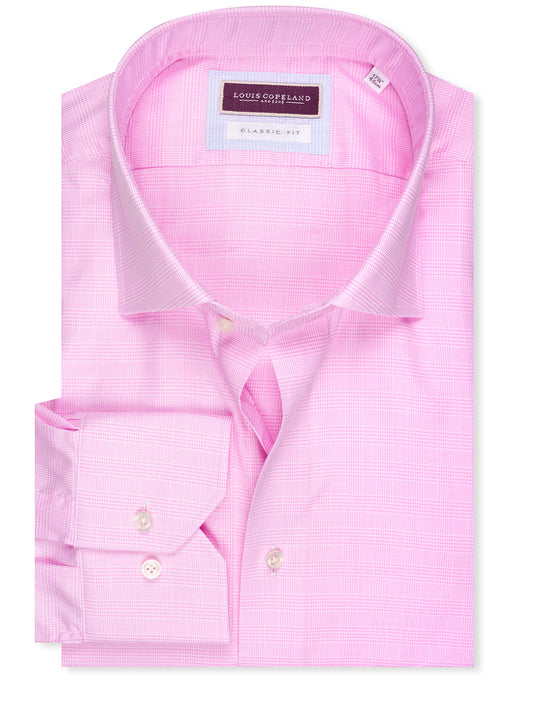 LOUIS COPELAND Classic Fit Plaid Check Shirt Pink
