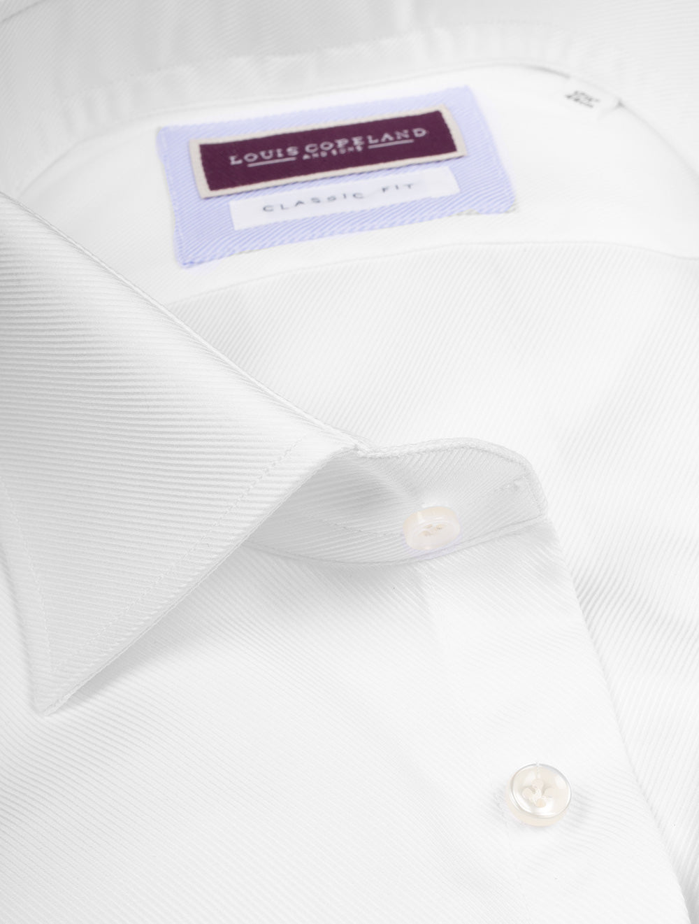 Louis Copeland Classic Fit DC Twill Shirt White AI2