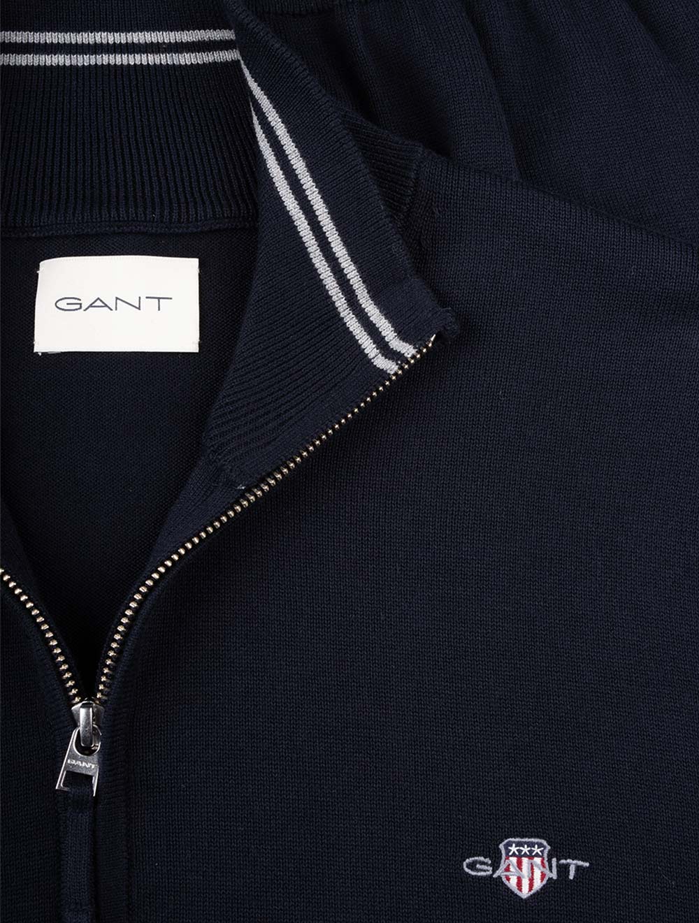 Classic Cotton Half Zip Sweater Evening Blue