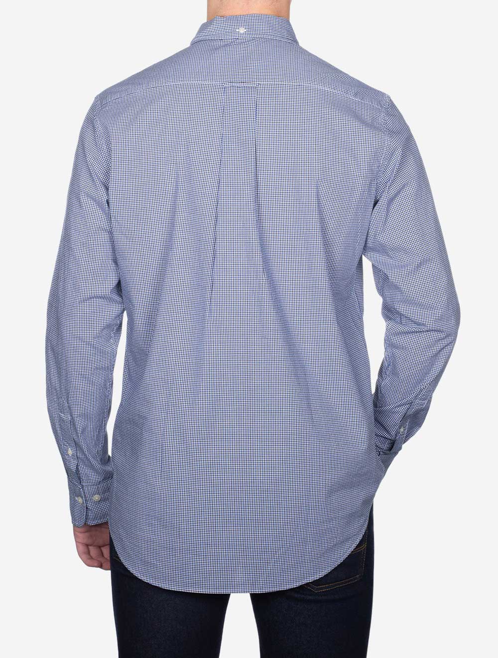 Regular Poplin Micro Check Shirt College Blue