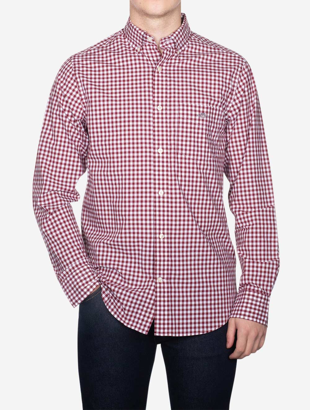 Regular Fit Classic Gingham Poplin Shirt Plumped Red