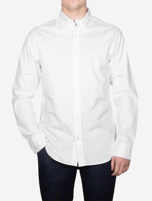 GANT Regular Pinpoint Oxford Shirt White