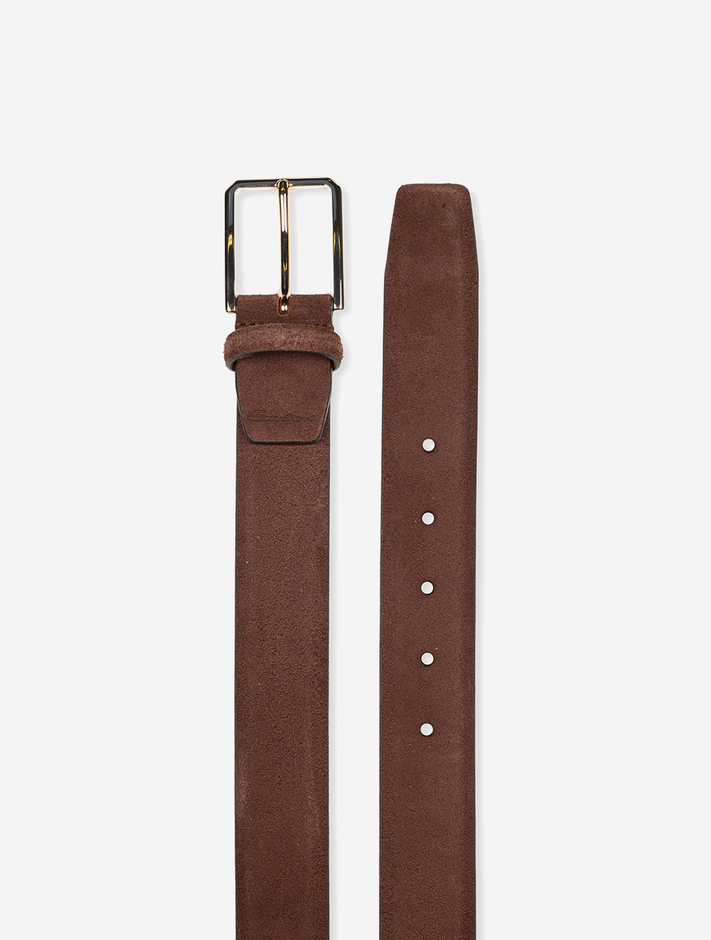 Suede Belt Dark Brown