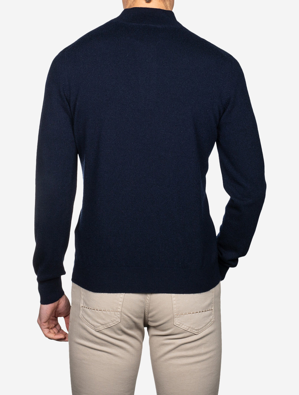Cashmere Half Zip Sweater Navy