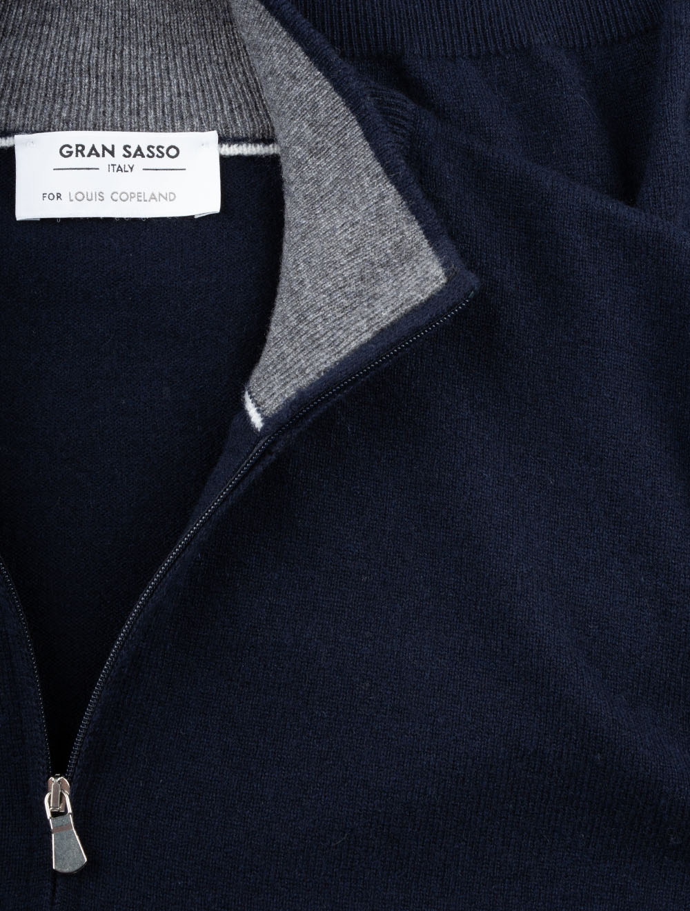 Cashmere Half Zip Sweater Navy