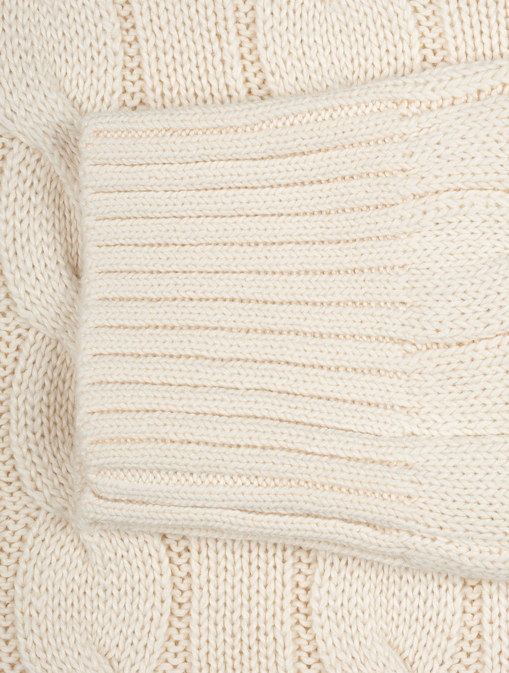 Cable-Knit Cotton Crewneck Jumper Cream