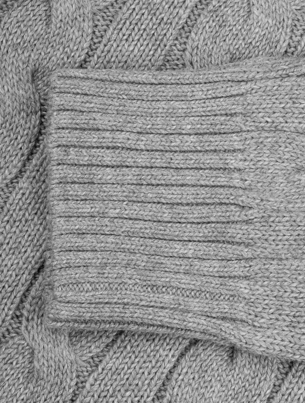 Cable Crew Neck Pullover Grey