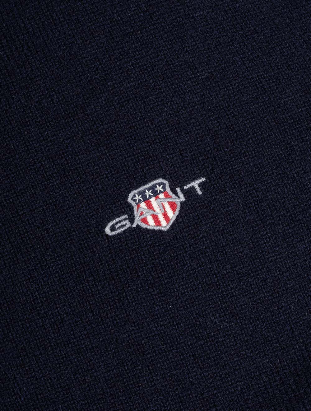 Superfine Lambswool Zip Cardigan Marine