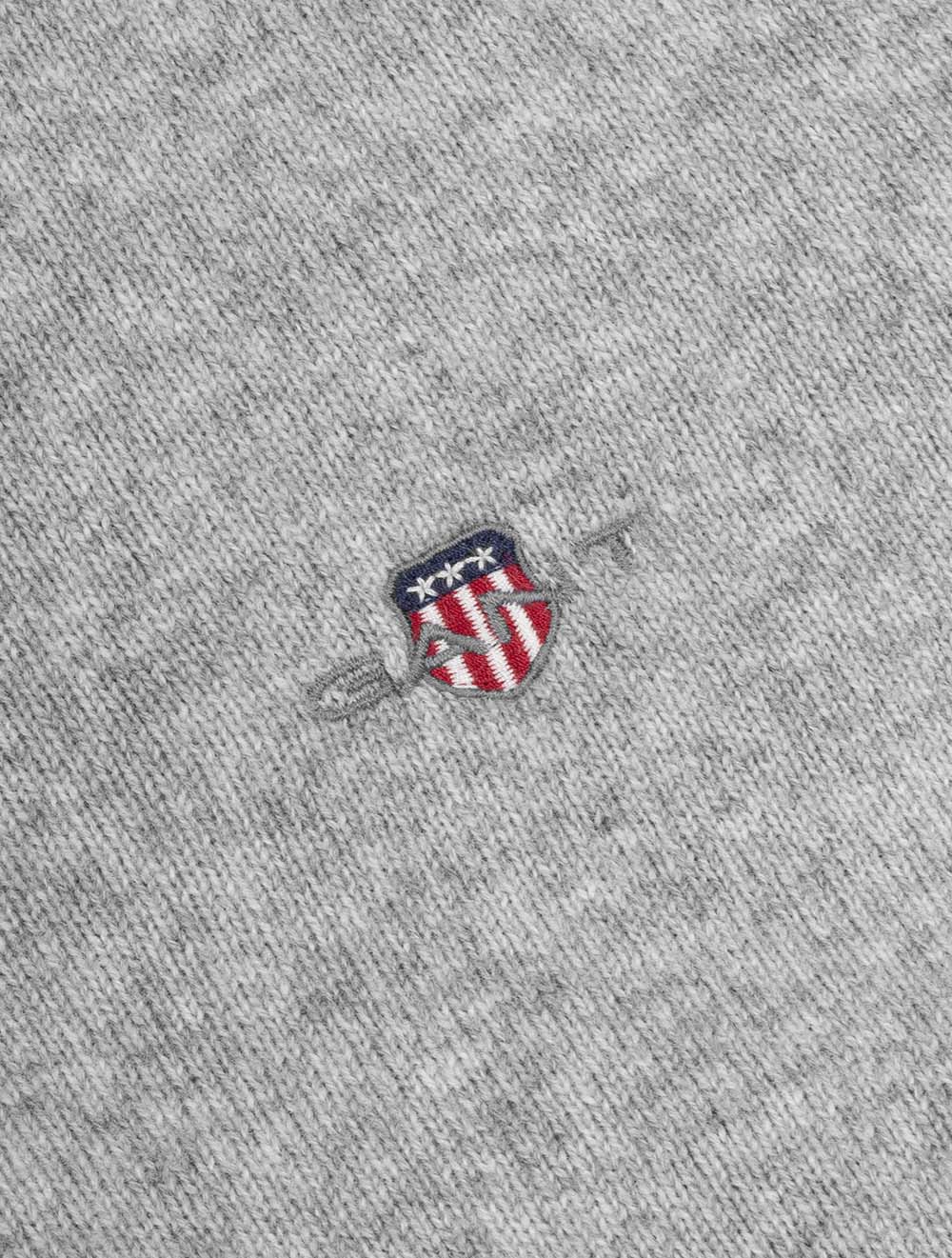 Superfine Lambswool Half-Zip Grey Melange