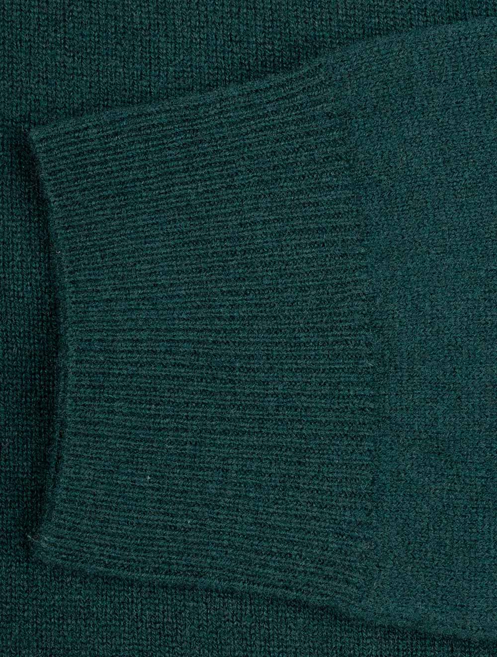 Superfine Lambswool Half-Zip Tartan Green