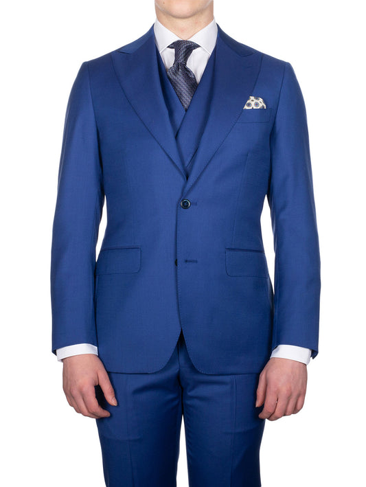 LOUIS COPELAND 3 Piece Suit Peak Lapel Suit Blue