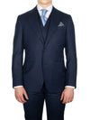 3 Piece Peak Lapel Suit Blue