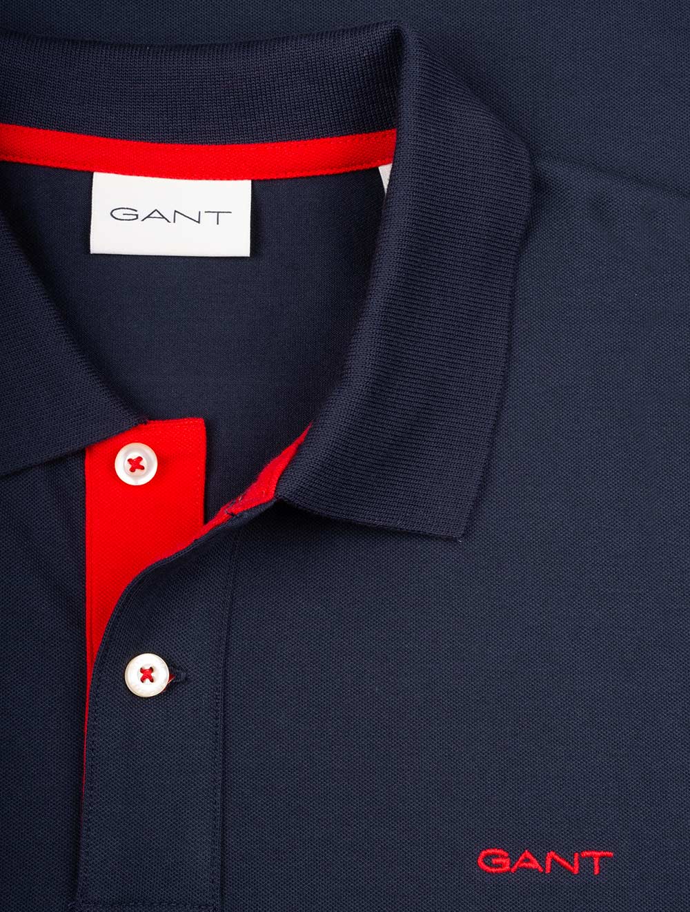 Regular Contrast Pique Short Sleeve Polo Shirt Evening Blue