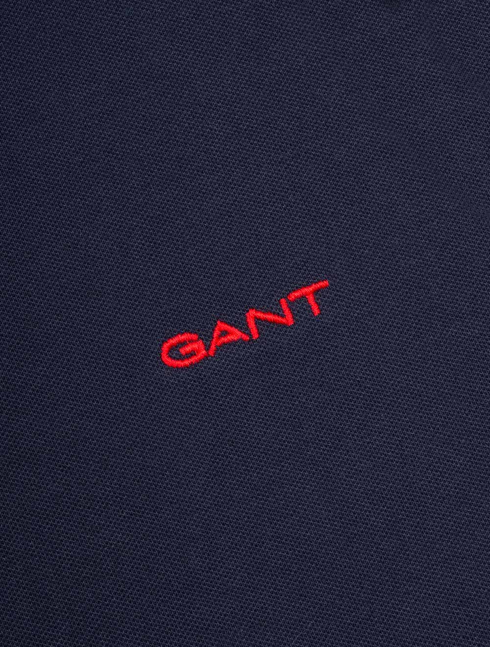 Regular Contrast Pique Short Sleeve Polo Shirt Evening Blue