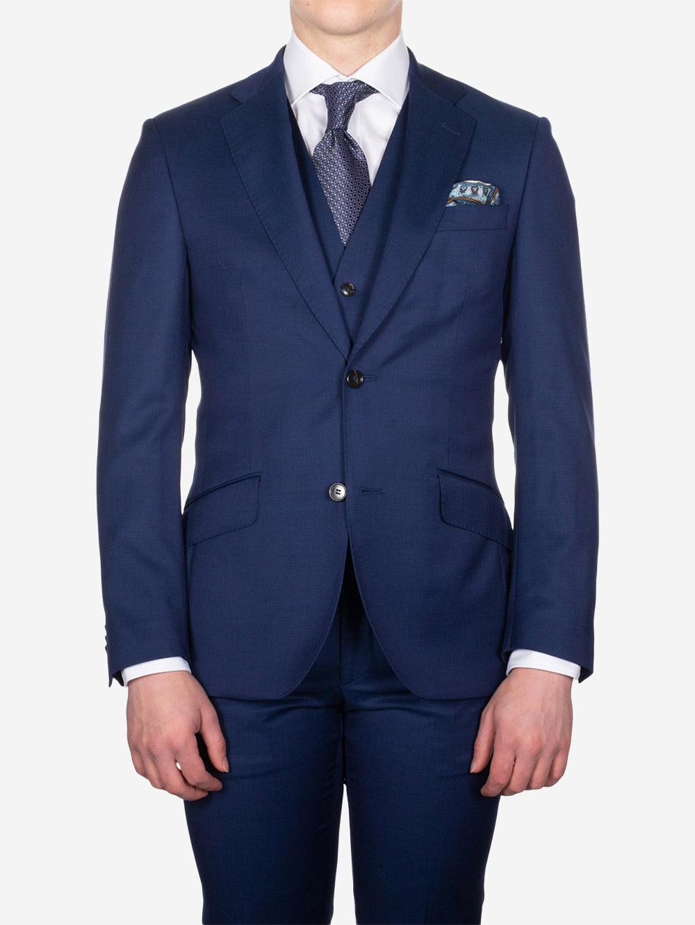 Birdseye 3 Piece Suit Blue